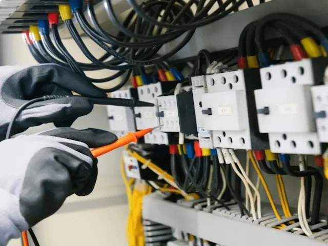Técnico trabajando en electricidad